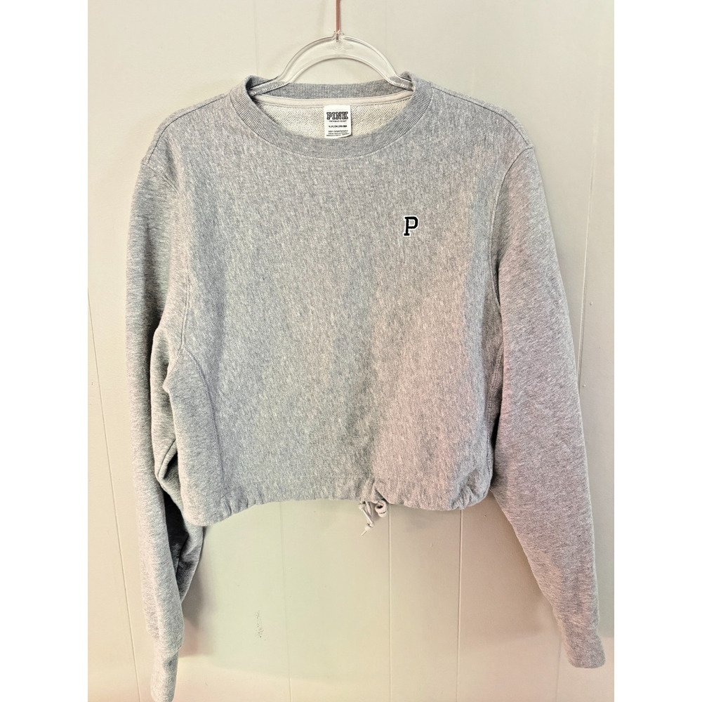 Victoria's Secret PINK Cropped Gray Sweatshirt Size S